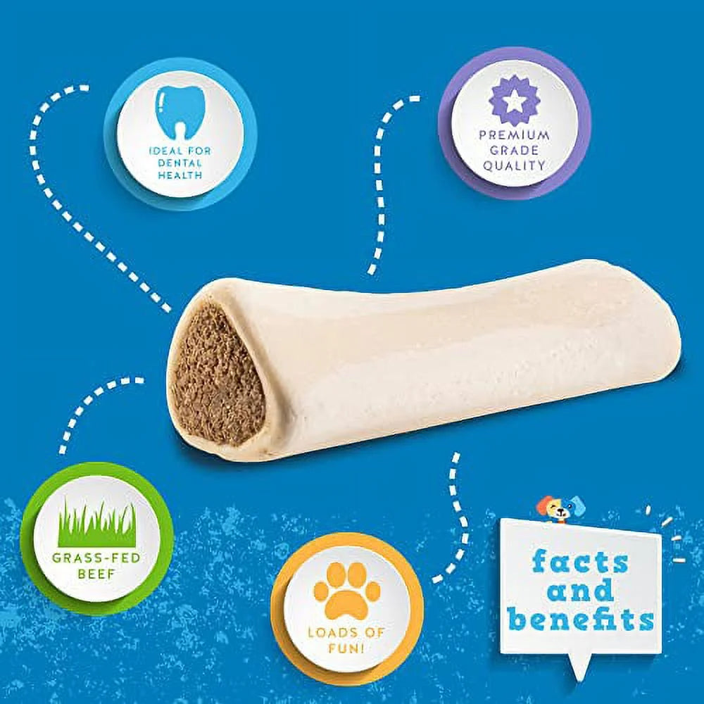 Filled Dog Bones, 5 to 6" Peanut Butter Flavor All Natural Dog Chew Treats A501