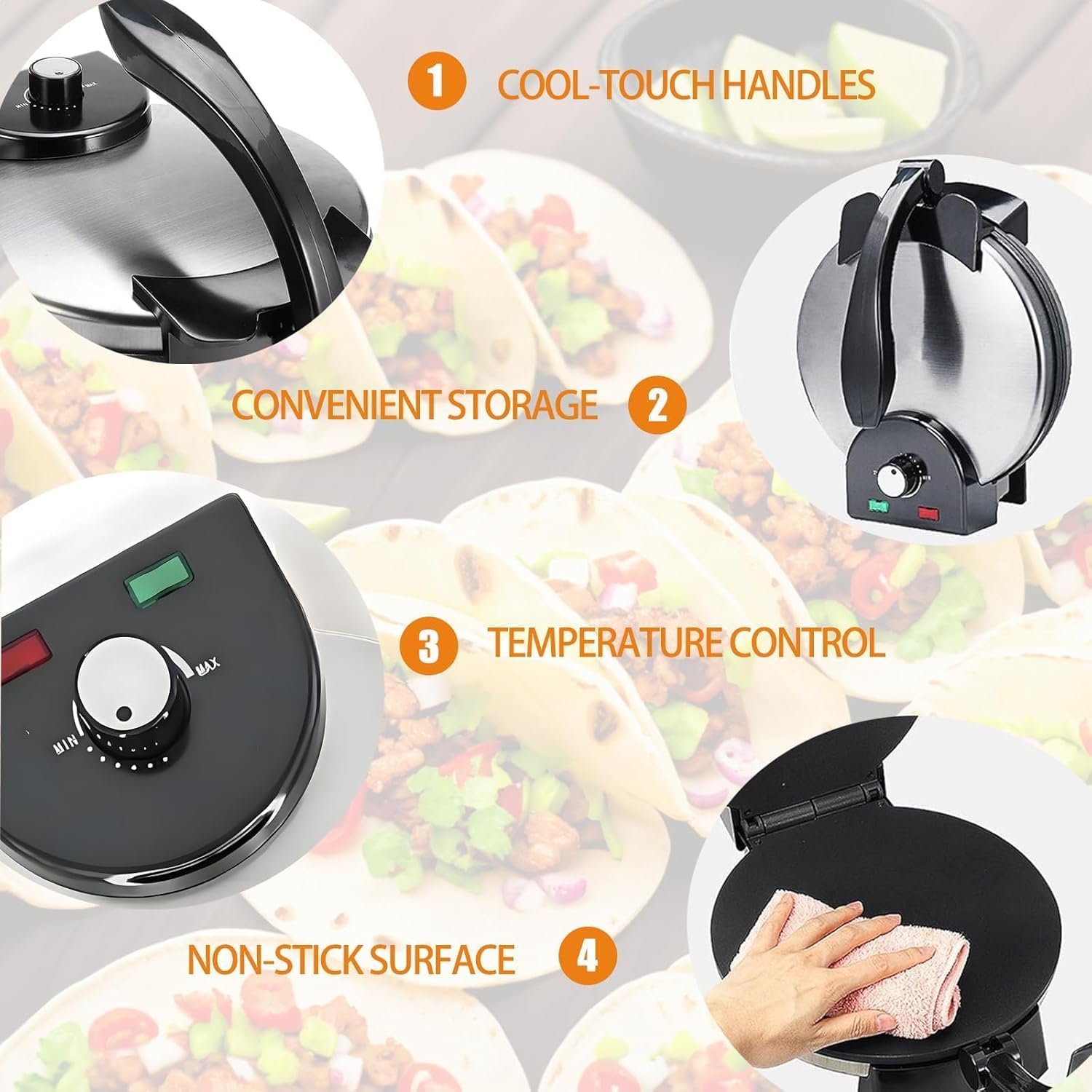 10 Inch Non-Stick Electric Tortilla Maker D90112