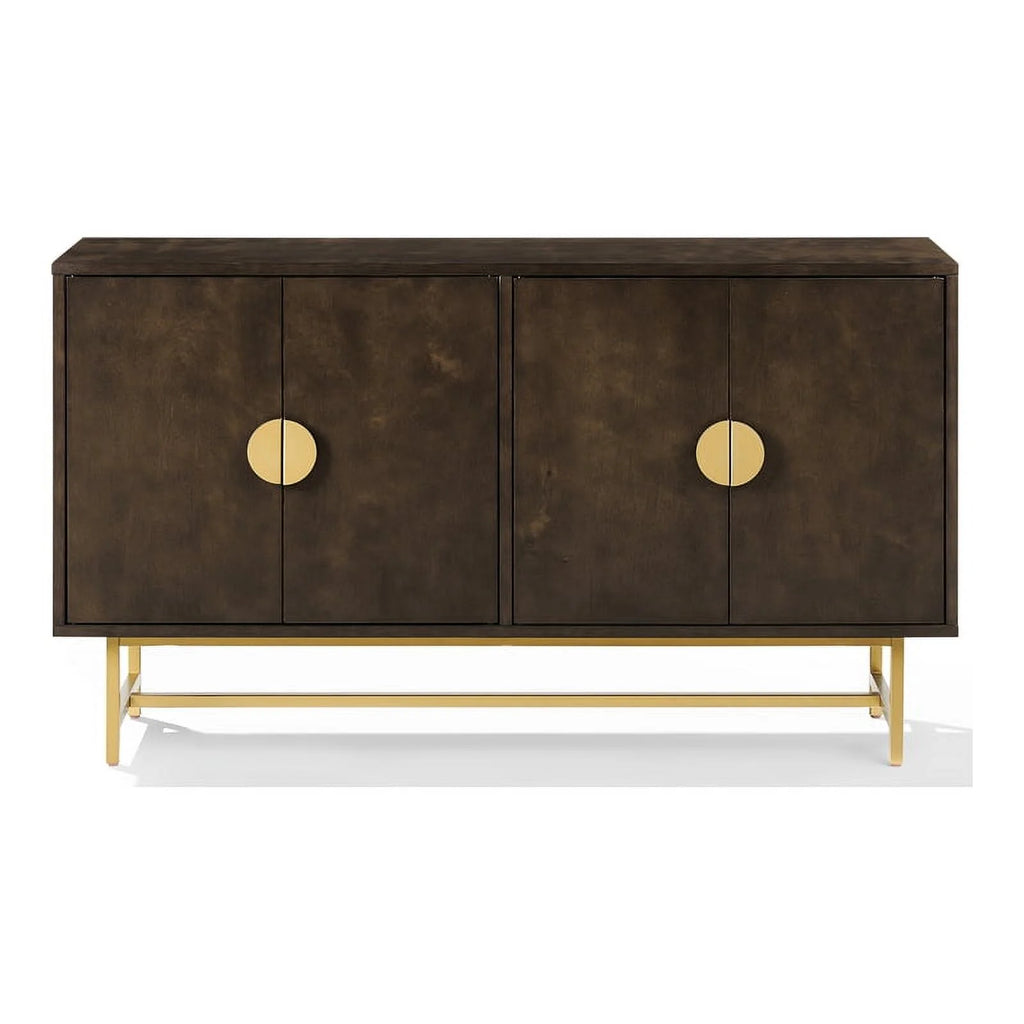 Dark Brown/Gold Wood/Steel Sideboard H51018