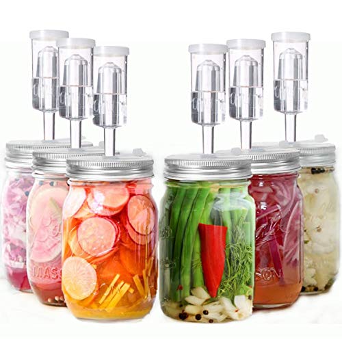 6 Set Stainless Steel Fermenting Lids with Silicone Grommets, Airlocks, Silicone Rings C65007