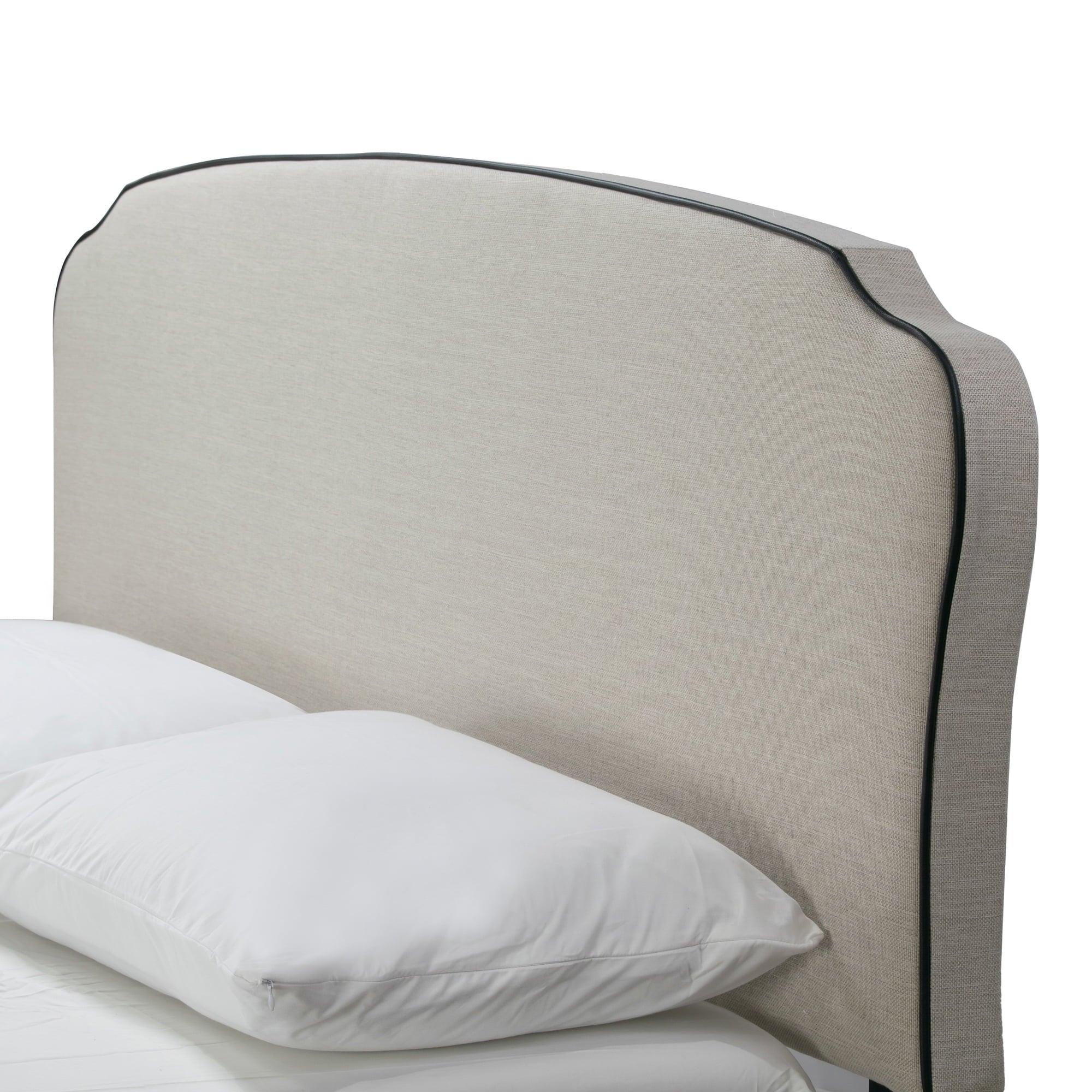 Beige Fabric Queen Bed W512