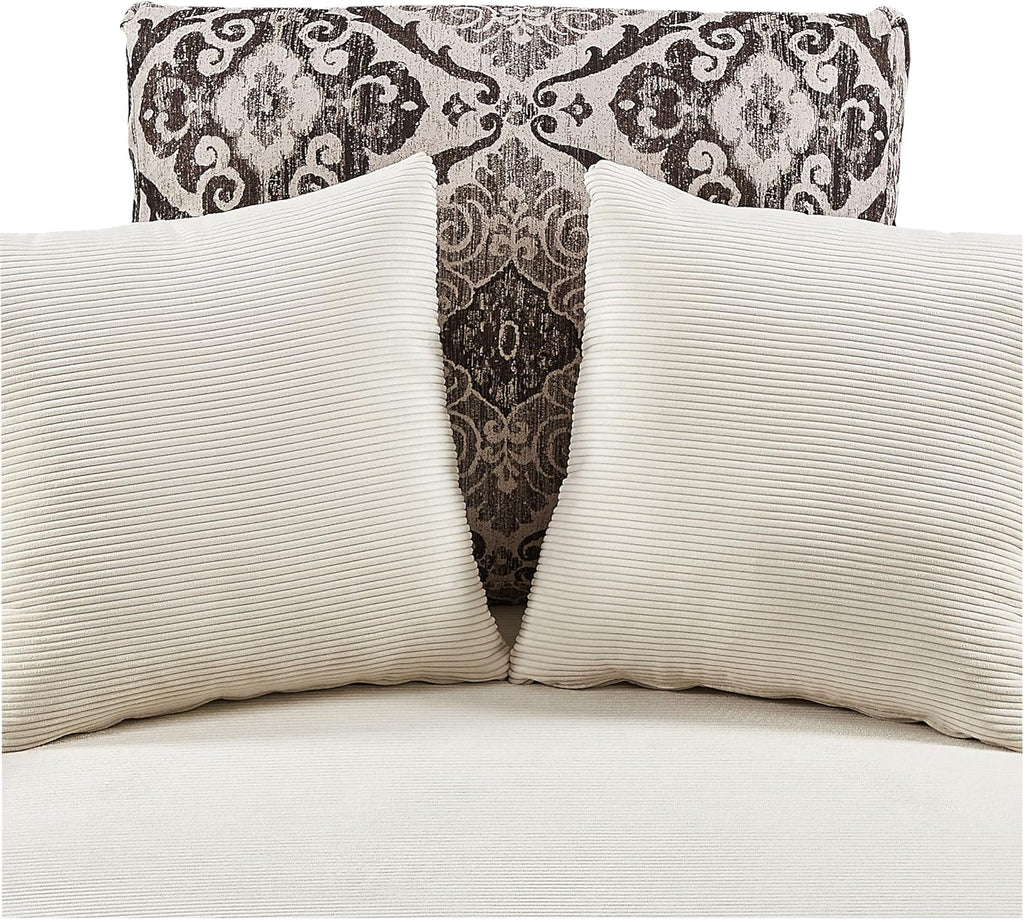 Oversized Corduroy Swivel Barrel Armchair with 5 Detachable Pillows J957