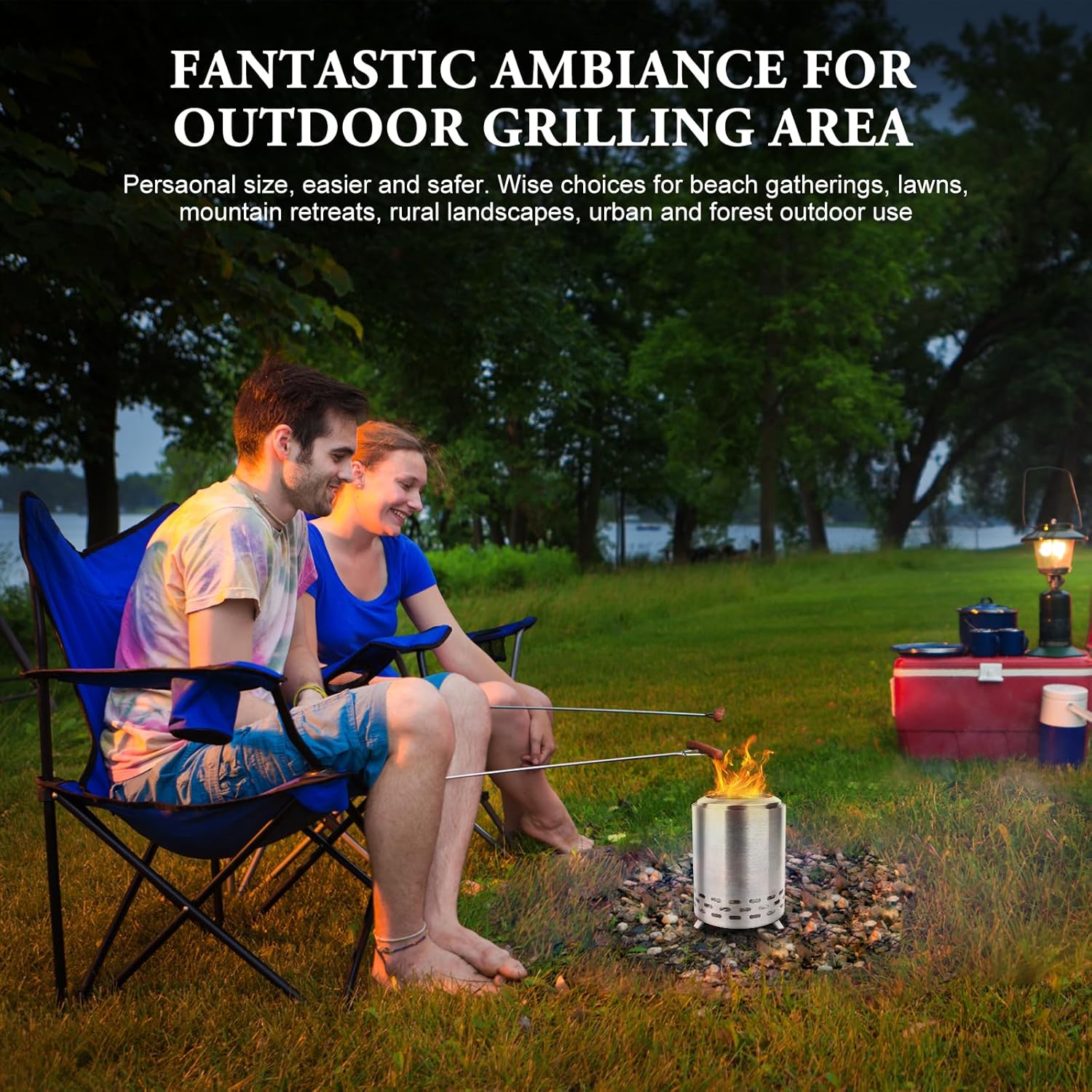 Stainless Steel Mini Firepit with Travel Bag C1870