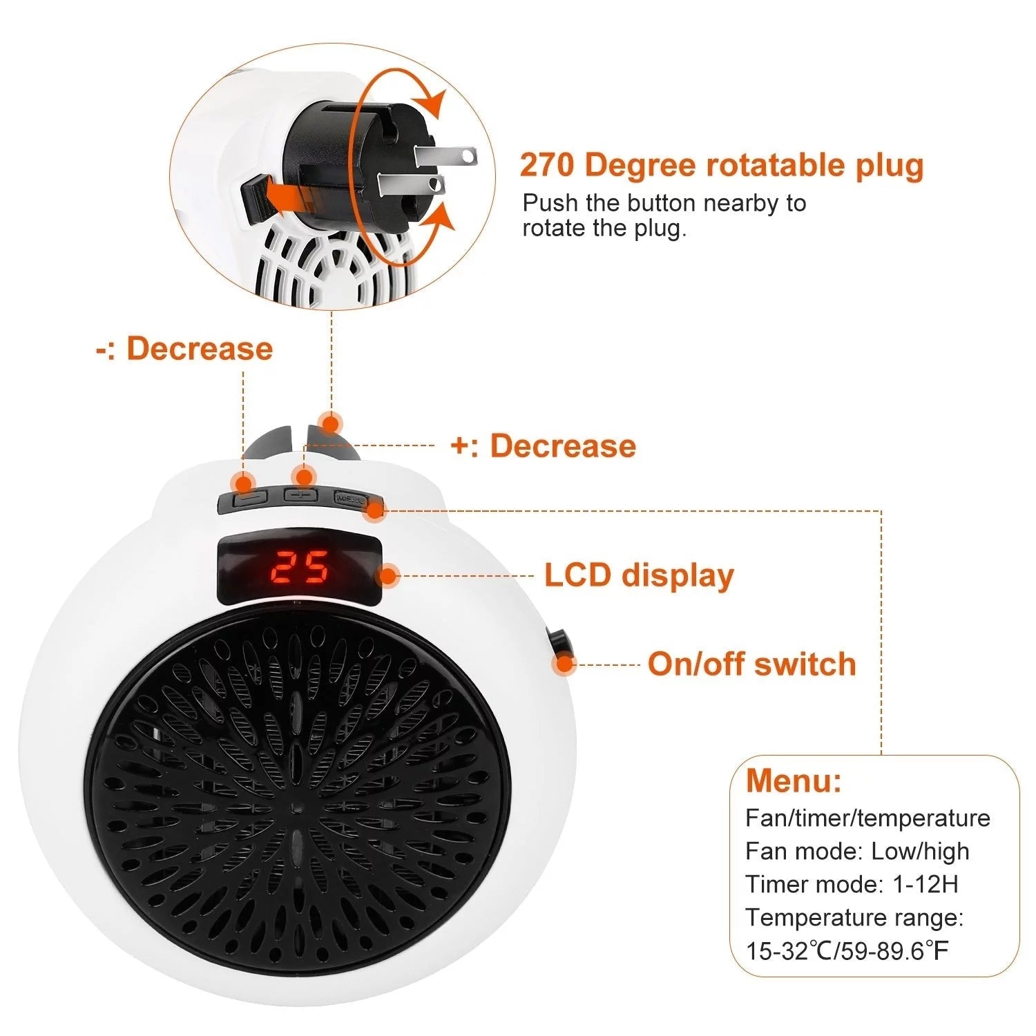 900W Portable Space Heater L891896