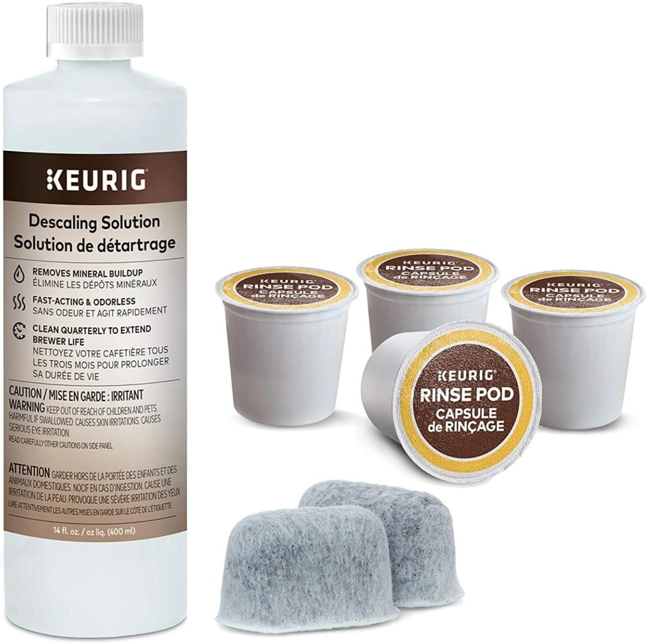 Stainless Steel Single-Serve K-Cup Pod Coffee Maker Bundle with 3-Month Brewer Maintenance Kit (2 Items) K832375