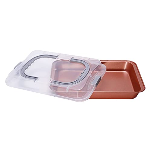 9 x 13 x 2-inch Covered Rectangular Cake Pan with Wide Handles R7299