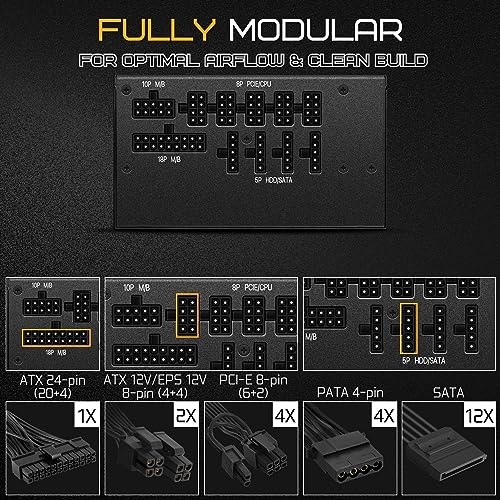 850 Watt 80 Plus Gold Fully Modular PC ATX Power Supply V13997