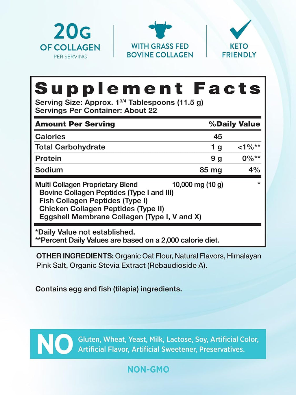 Natural Vanilla Multi Collagen Protein Powder, 9 oz A6904