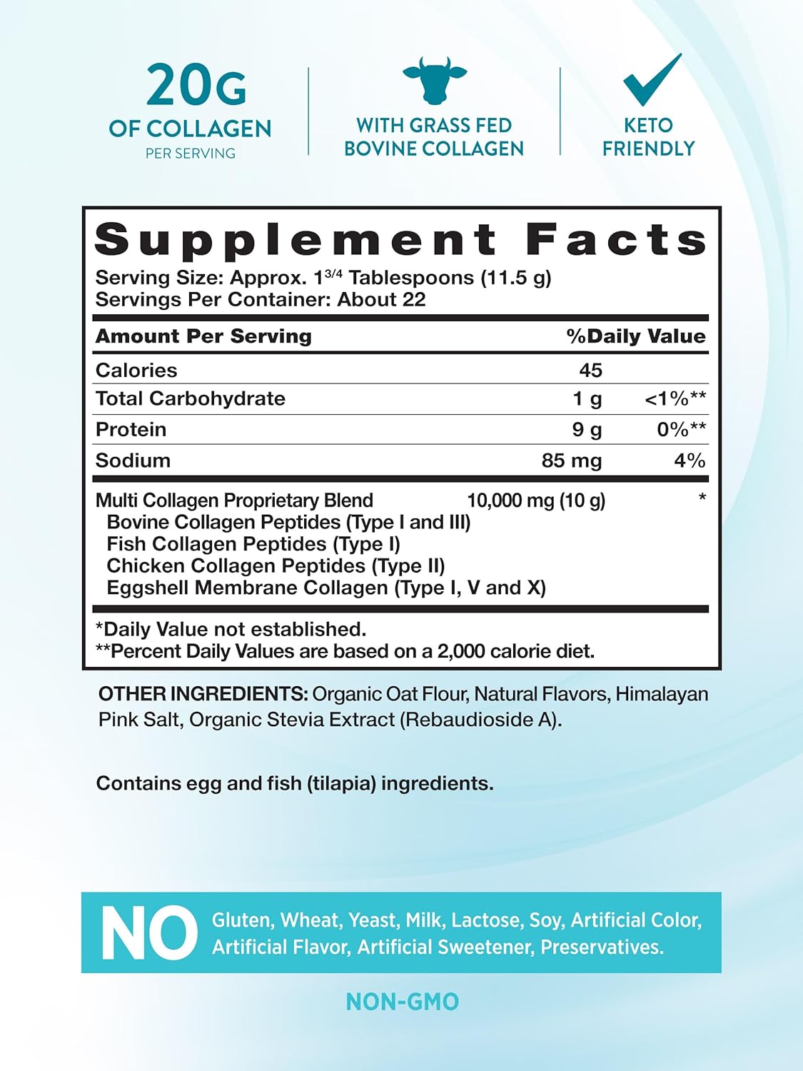 Natural Vanilla Multi Collagen Protein Powder, 9 oz A6904