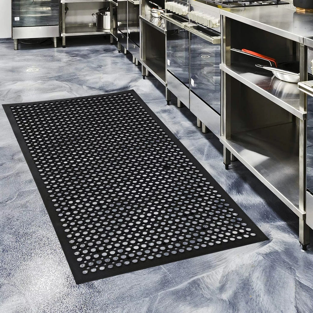60" x 36" Anti-Fatigue Non-Slip Rubber Floor Mat with Holes M30978