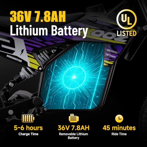 36V 1000W Electric Dirt Bike, 16" Tire, Purple L9373