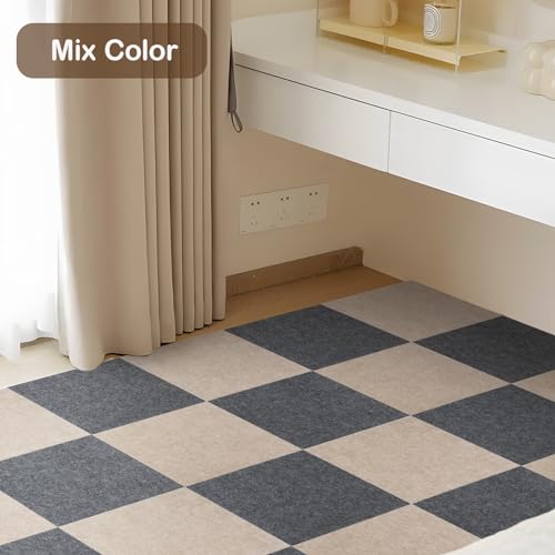 12 Pack Dark Grey Self Adhesive Carpet Floor Tiles G289