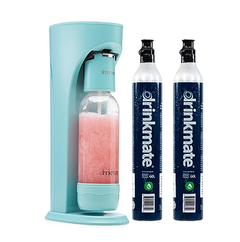 Arctic Blue Sparkling Water and Soda Maker with Two 60L CO2 Cylinders and Carbonation Bottle E346