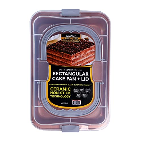 9 x 13 x 2-inch Covered Rectangular Cake Pan with Wide Handles R7299