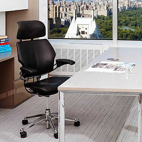 Polished Aluminum Ergonomic Office Chair with Headrest and Wheels Y392635