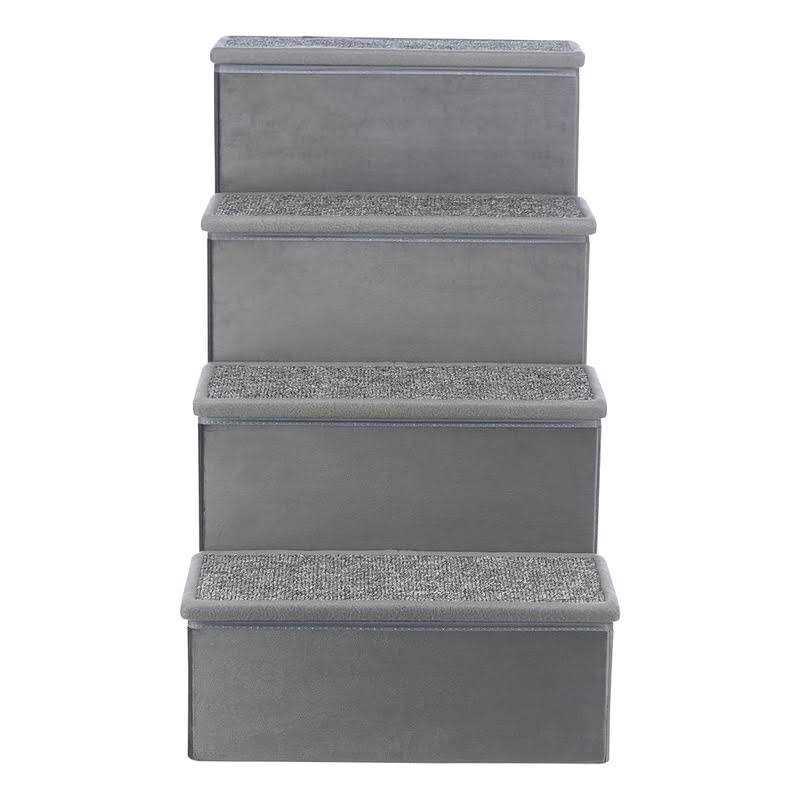 Velour Foldable 4-Step Pet Stairs with Storage G91305
