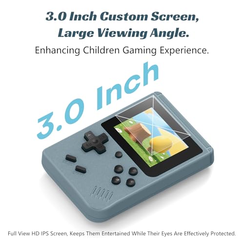 Gray Retro Handheld Games Console with 400 Video Games and 3.0 Inch IPS Screen I164
