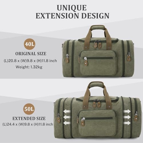 Canvas Duffle Bag 50L Expandable (Gray) G44004