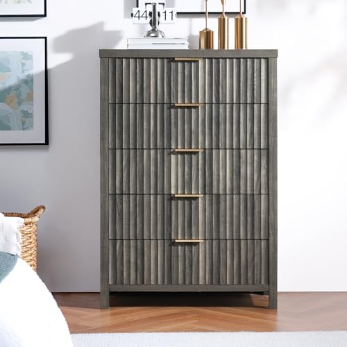 5 Drawers Grey Oak Dresser W9343