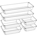 6 Pack Clear Plastic Drawer Organizer Trays S605