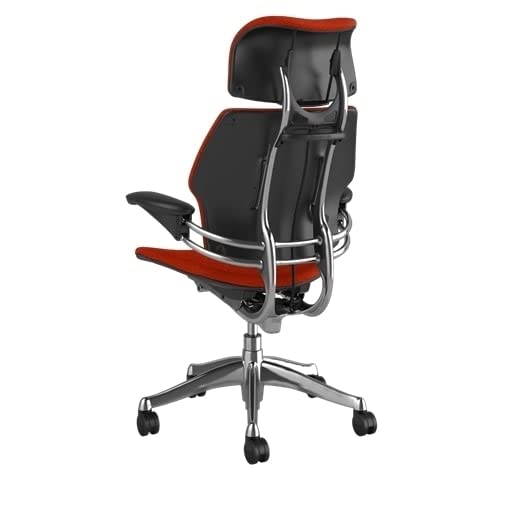 Polished Aluminum Ergonomic Office Chair with Headrest and Wheels Y392635