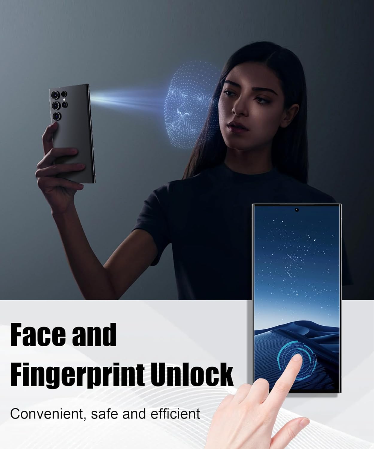 5G Android 13 Smartphone with 8GB+256GB 6.8" HD Screen 108MP+72MP Camera 6800mAh Battery Dual SIM Fingerprint Lock GPS Face ID (black) L780