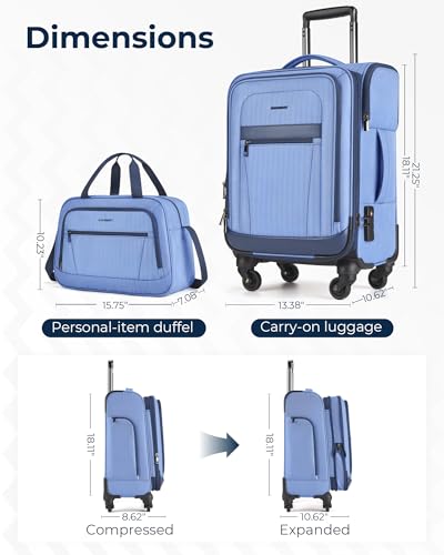Gray 20 inch Softside Carry-On Luggage with Spinner Wheels N517933