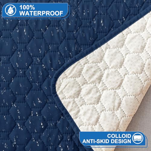 Waterproof Recliner Covers with 5 Pockets, Elastic Straps, Washable Recliner Protector, Chocolate A126540