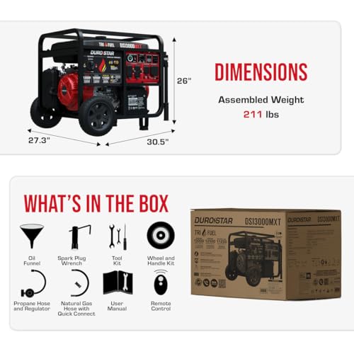 13,000-Watt 500cc Dual Fuel Portable Generator T21103