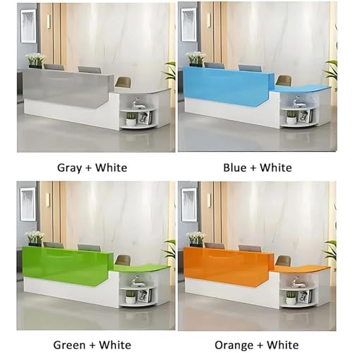 Black+White Curved Reception Desk with Lockable Storage E33263