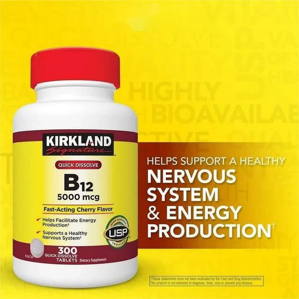 Vitamin B12 5000 mcg Tablets - 300 Count, Cherry Flavored S47060