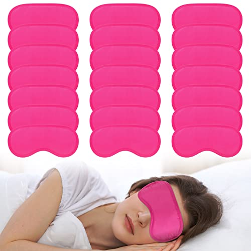 100 Pieces Pink Silk Sleep Eye Mask with Adjustable Elastic Strap D299