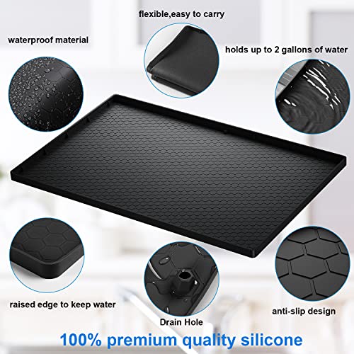 34" x 22" Flexible Silicone Under Sink Liner with Drain Hole Z591424
