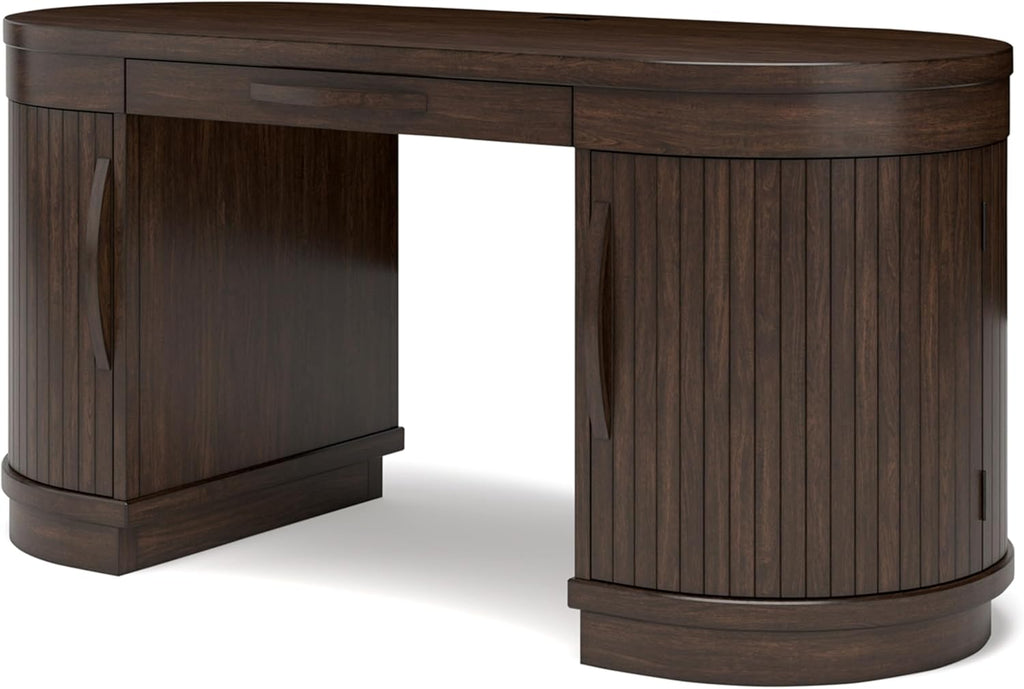 63" W x 26" D x 30" H Dark Brown Home Office Desk A727