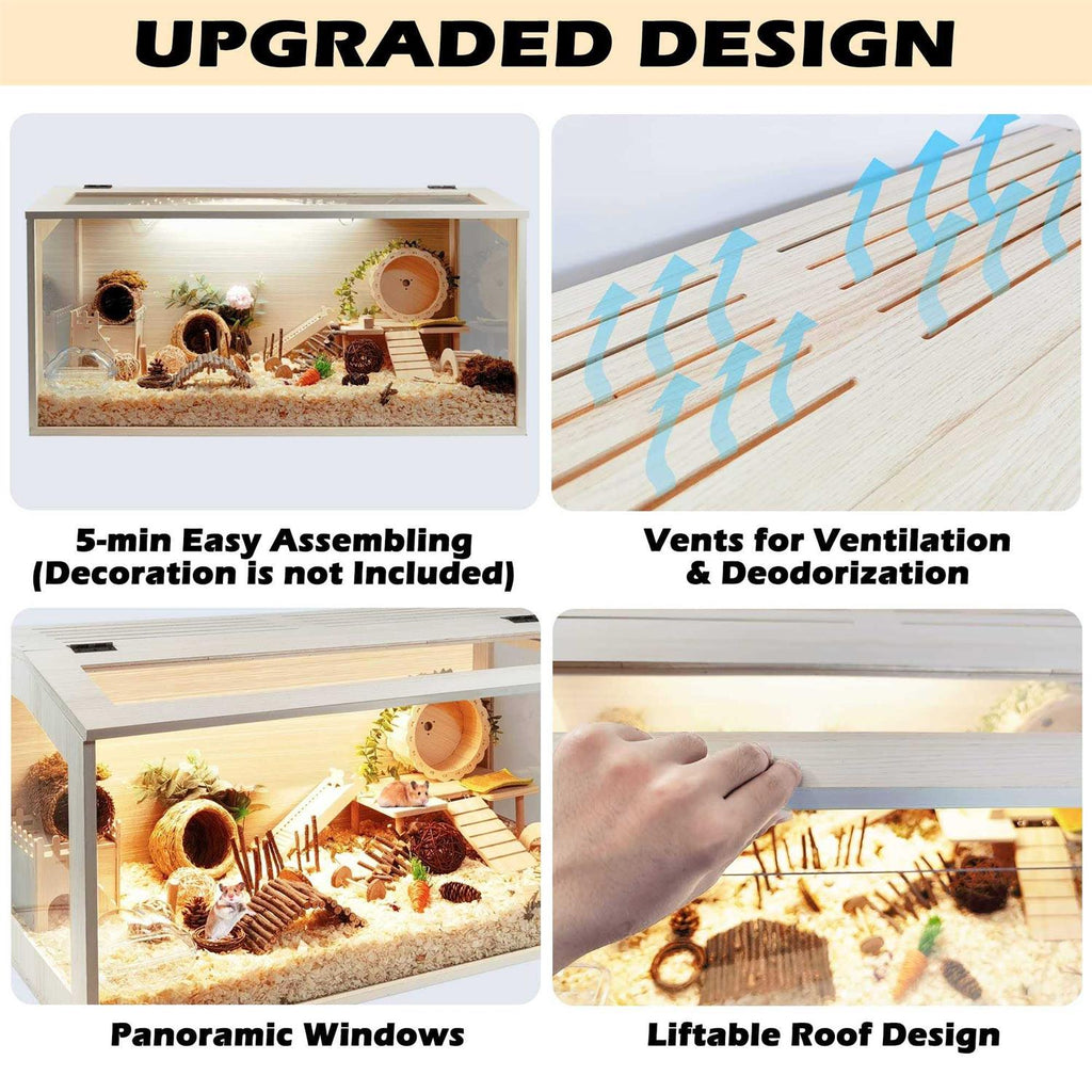 Hamster Cage Wooden with Acrylic Sheets J190