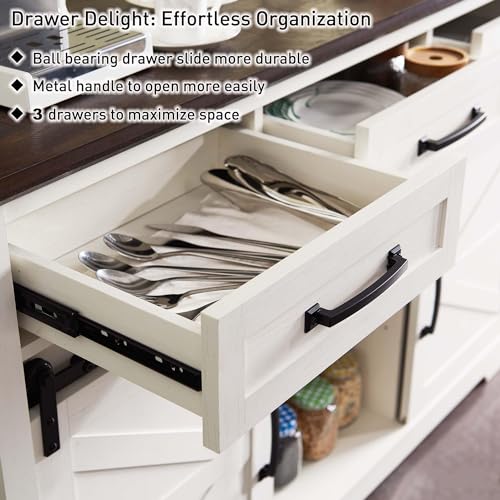 Dark Grey 53” Sideboard Cabinet with 2 Doors and 3 Drawers N106923