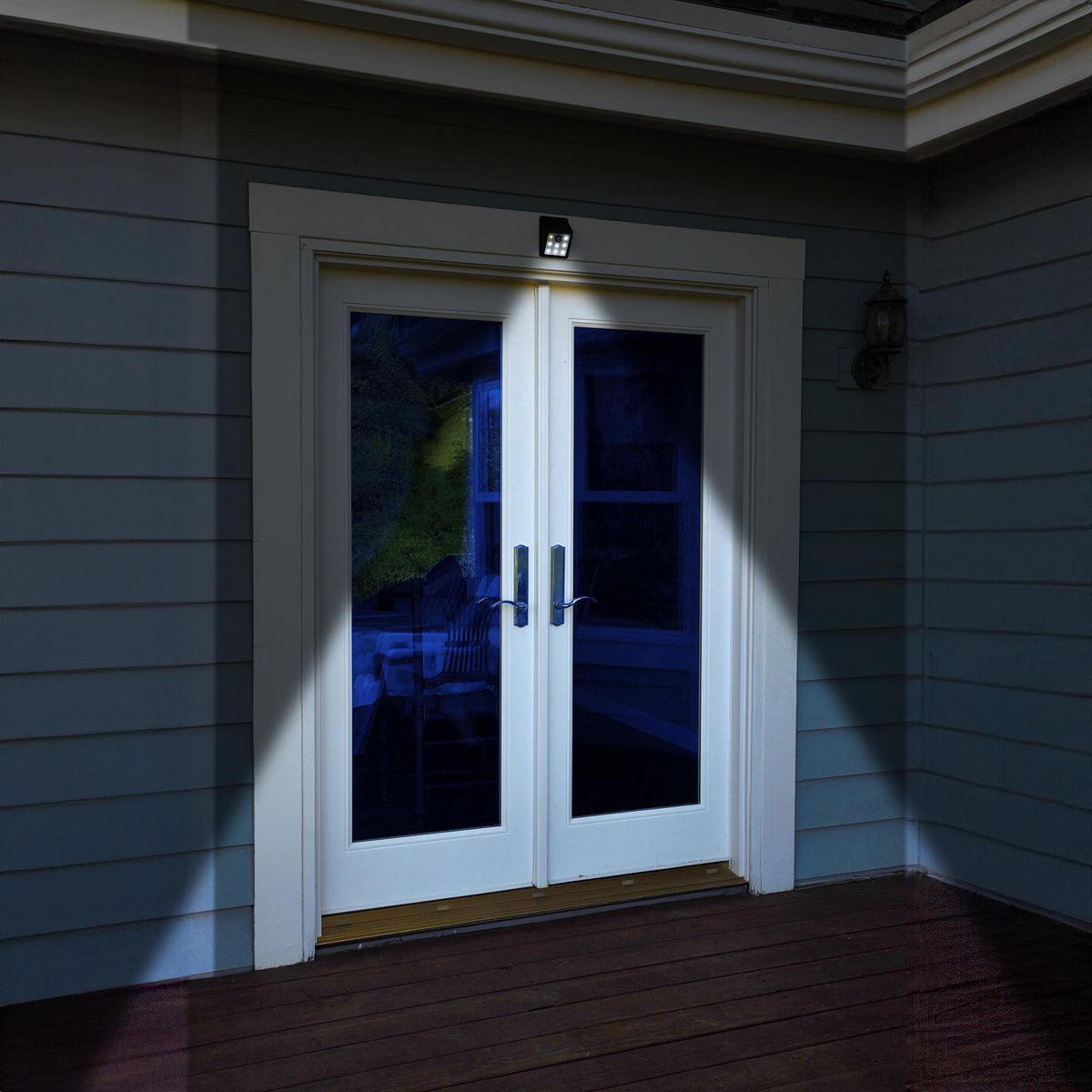 Black 115 Lumen Wall-Mount Solar Security Light C913922