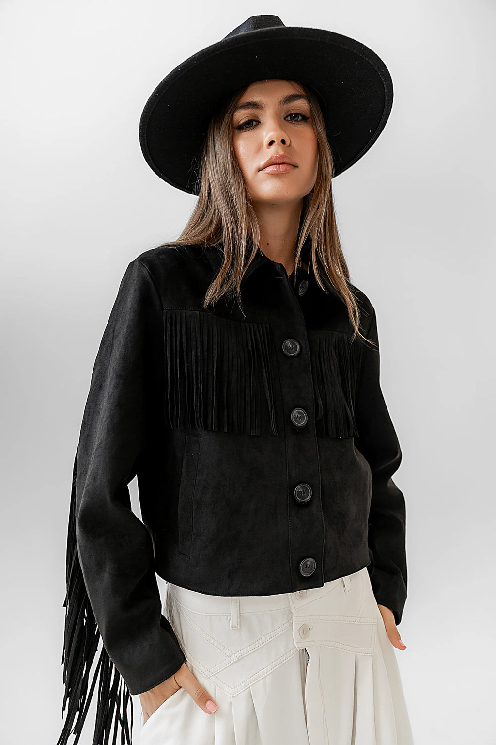 Black Fringe Jacket Z541
