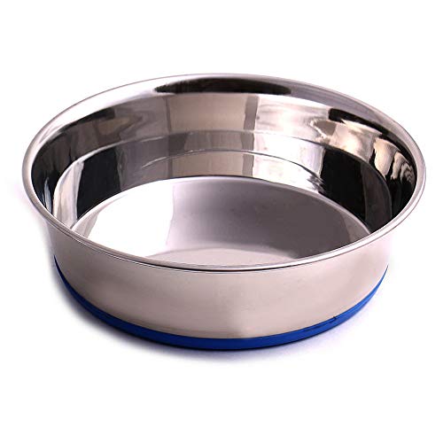 Heavyweight Non-Skid Rubber Bottom Stainless Steel Dog Bowl - Small - 32oz - 6.5" Diameter B7993
