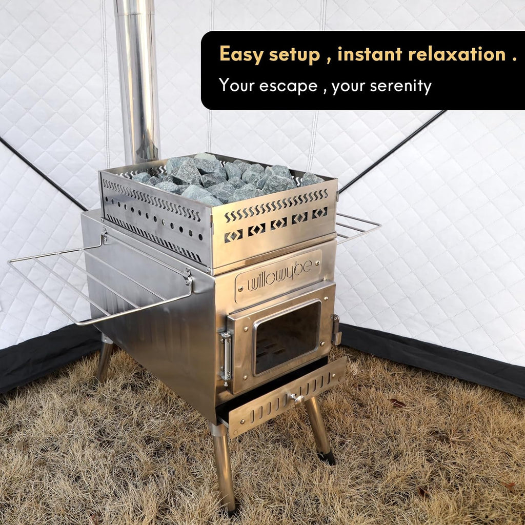 Outdoor Sauna Hot Tent Stove, Portable Camping Wood Stove L61687