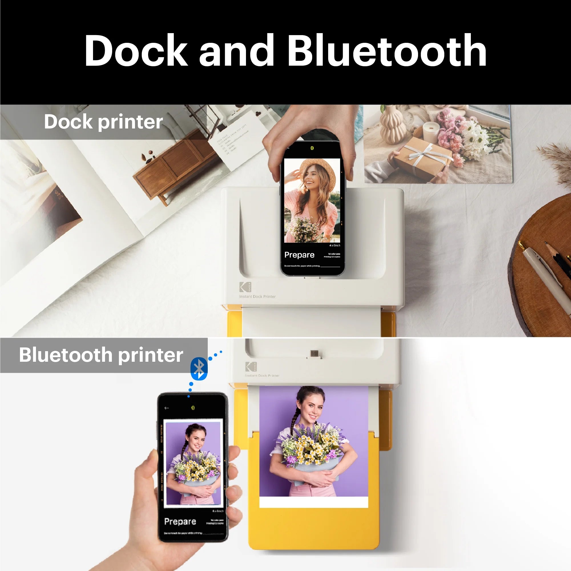 4PASS Instant Photo Printer (4x6 inches) + 10 Sheets T45842