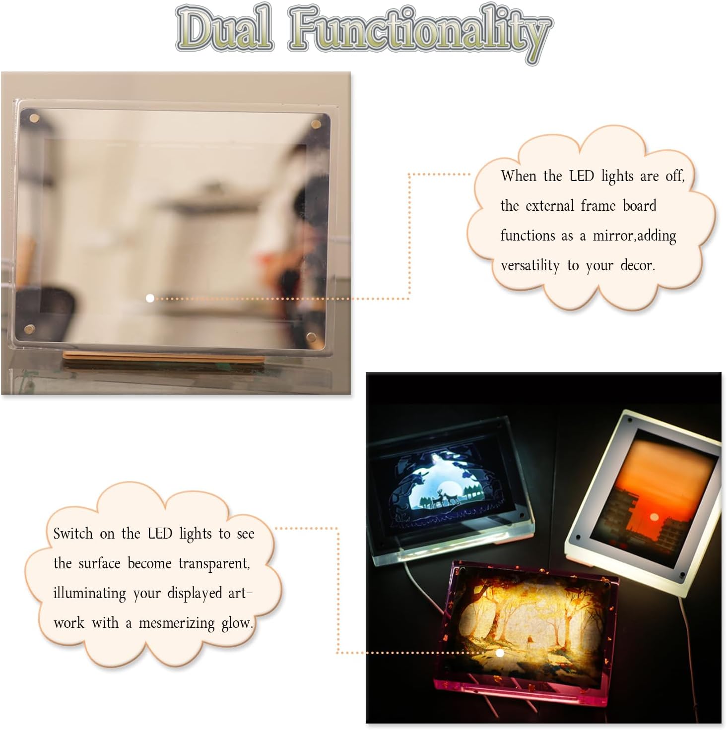 19 pcs Luminous Photo Frame Silicone Mold Set S3720