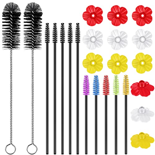 38 Pcs 3 Size Hummingbird Feeder Cleaning Brush with Replacement Flowers Feeding Ports Y13781