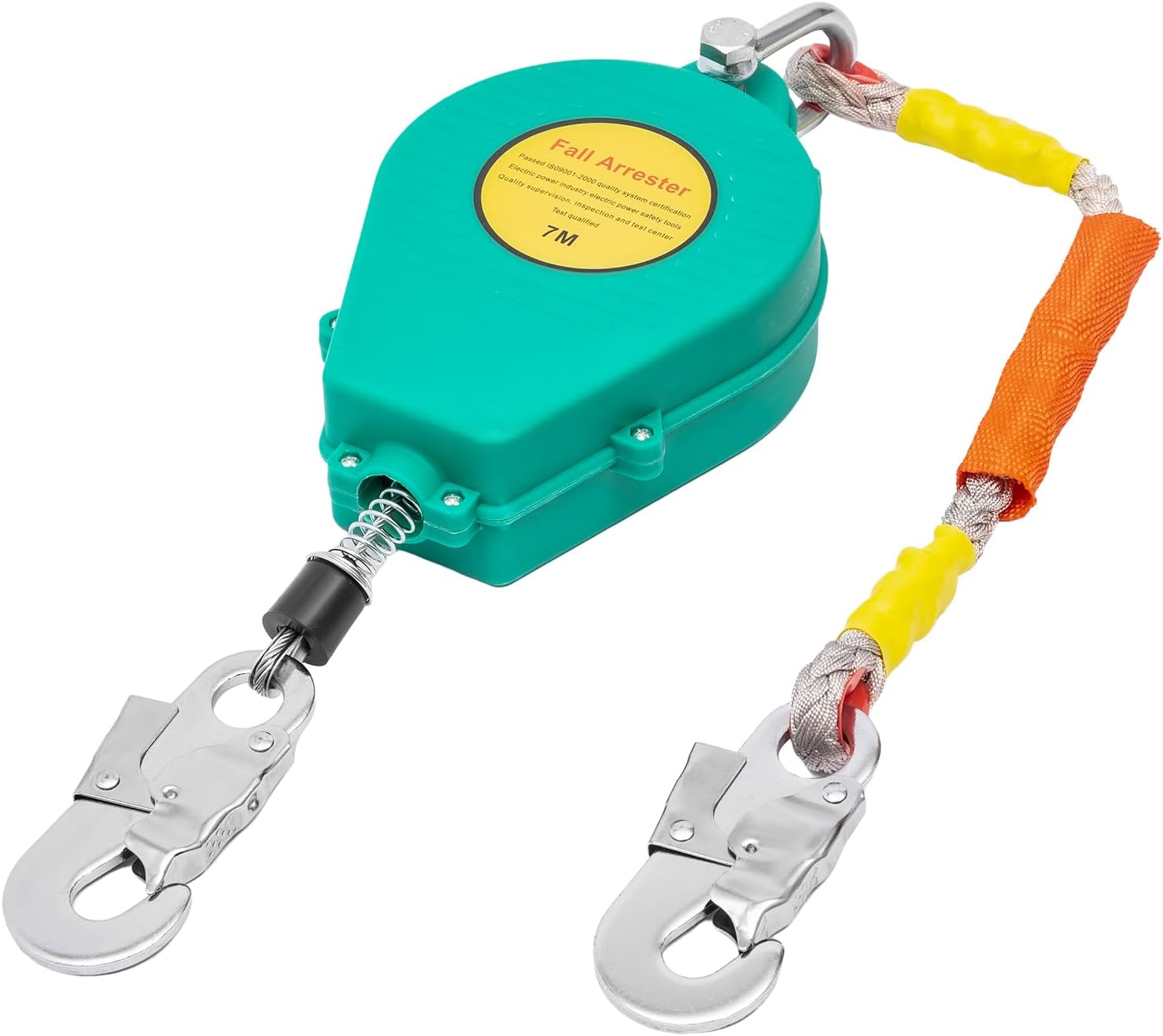 Self Retracting Lifeline 330lbs Fall Arrester Retractable Fall Protection Safety Harness with Alloy Steel Hook & Steel Wire Rope X190