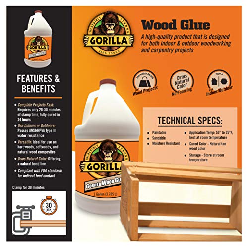 1 Gallon Natural Wood Color Wood Glue B604105