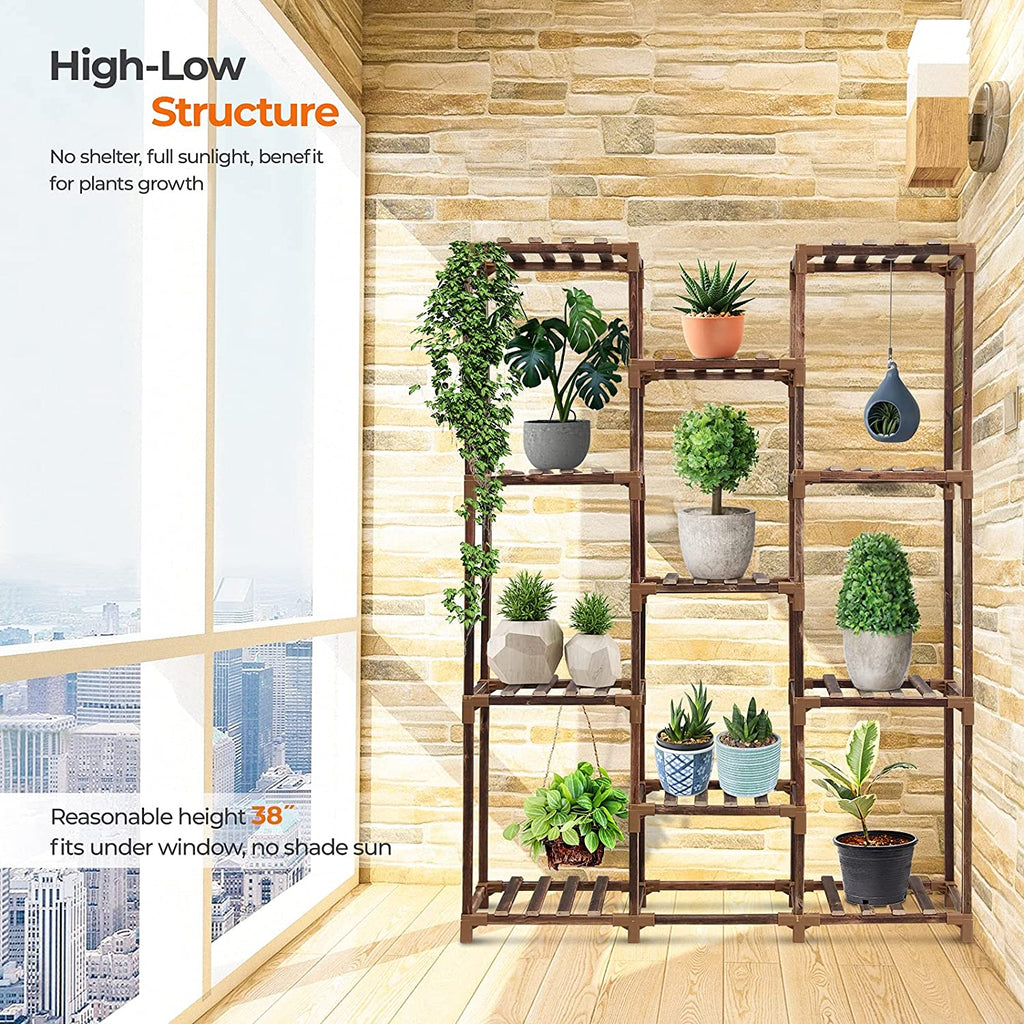 11-Tire Tall Wood Plant Stand L476037