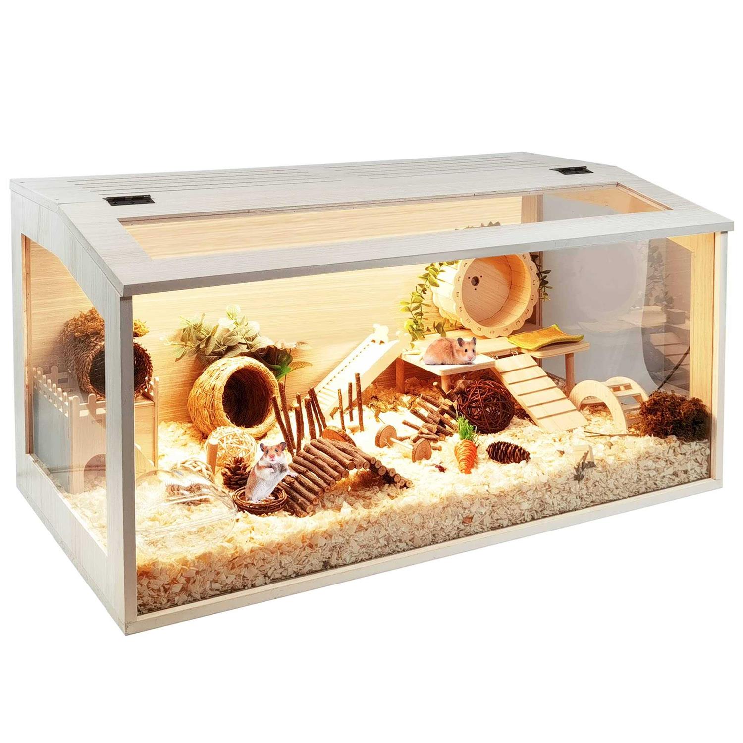 Hamster Cage Wooden with Acrylic Sheets J190