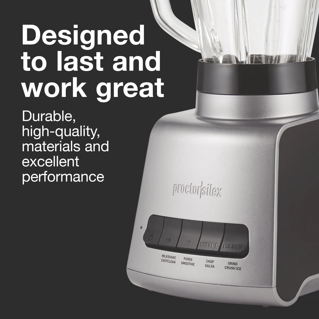 Black and Silver 52 oz BPA Free Glass Blender W26110