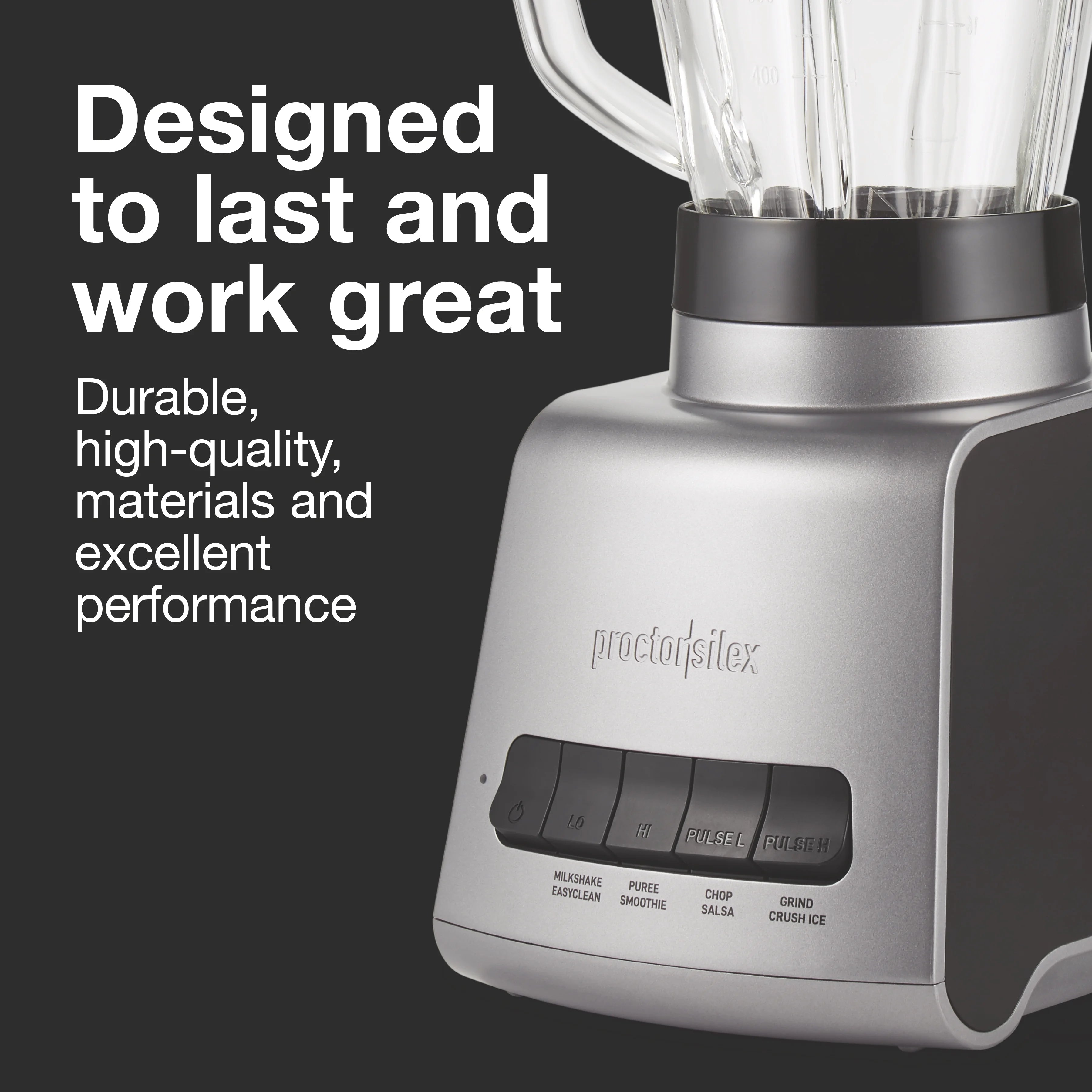 Black and Silver 52 oz BPA Free Glass Blender W26110