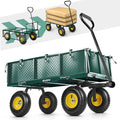 Heavy Duty Steel Folding Utility Wagon with Removable Sides and 10" All-Terrain Wheels N3726